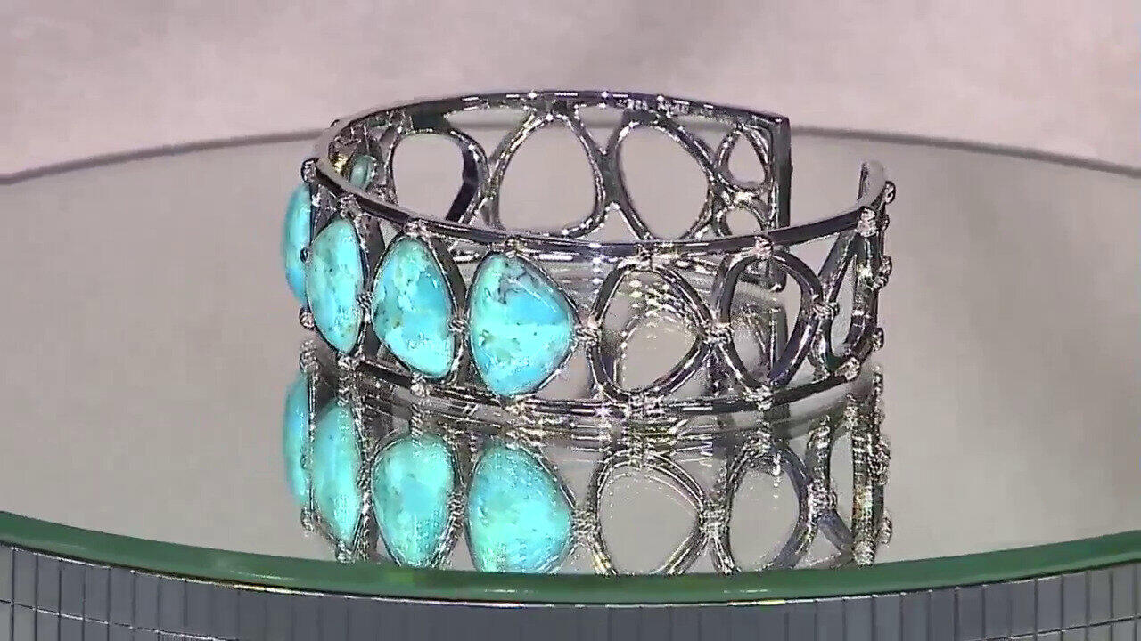 Video Bracelet en argent et Turquoise bleue de Mohavie (Faszination Türkis)