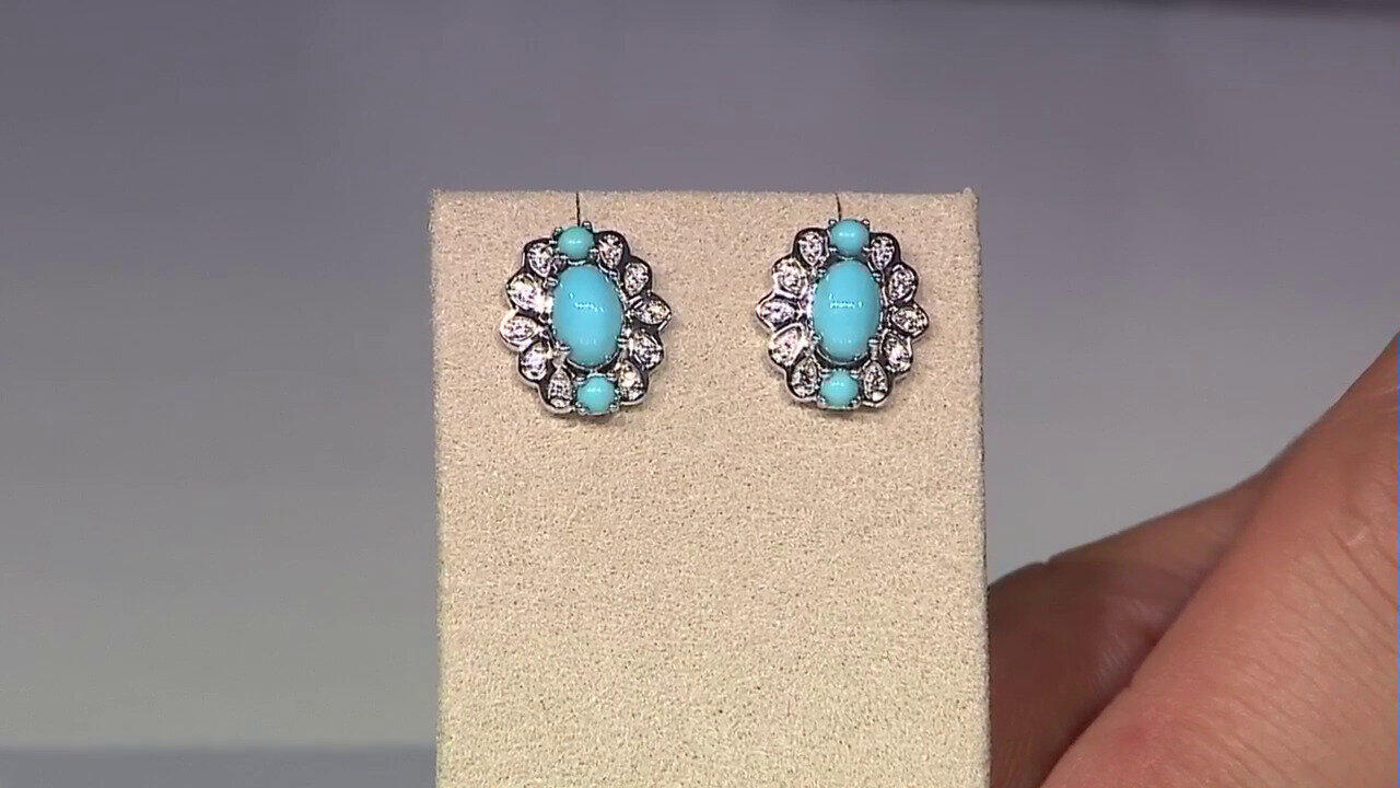 Video Boucles d'oreilles en argent et Turquoise Sleeping Beauty (Faszination Türkis)