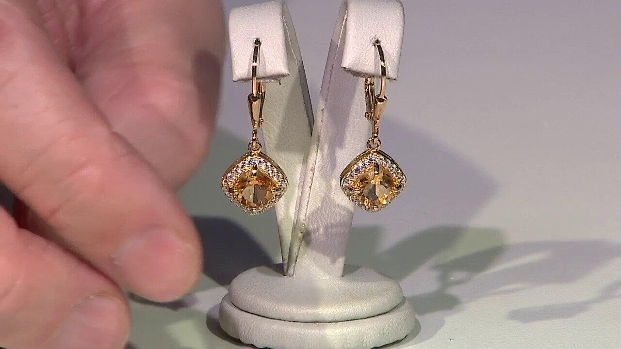 Video Boucles d'oreilles en argent et Citrine