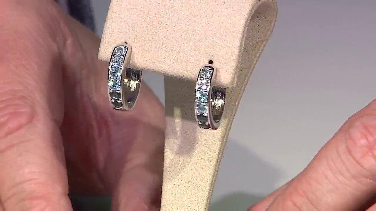 Video Boucles d'oreilles en argent et Topaze bleu ciel