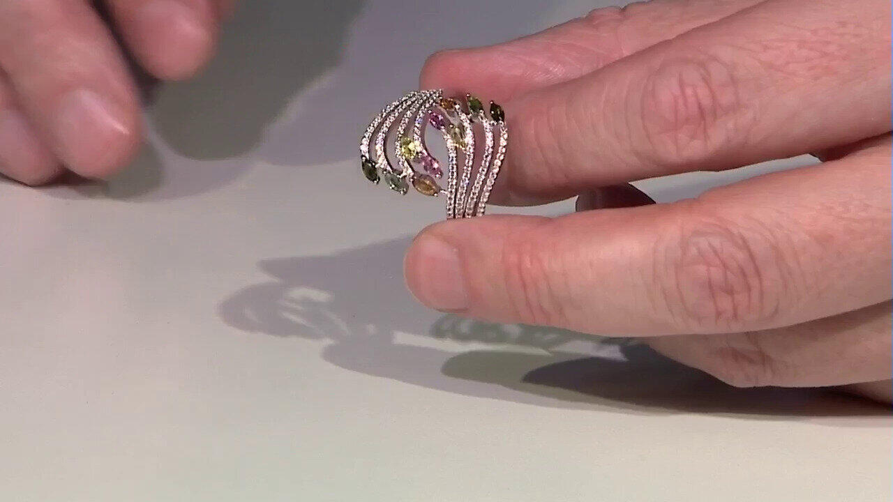 Video Bague en argent et Tourmaline rose du Brésil