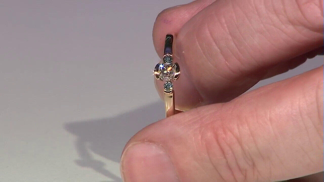 Video Zilveren ring met een I2 Champagne Diamant