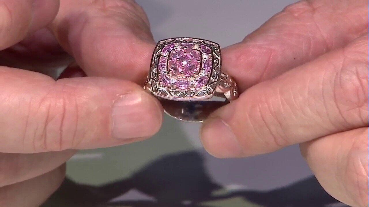 Video Pinkfarbener Saphir-Silberring (Gems en Vogue)