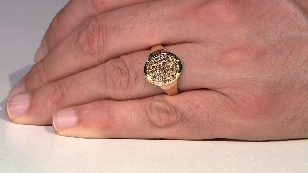 Video Bague en or et Diamant champagne I2 (de Melo)