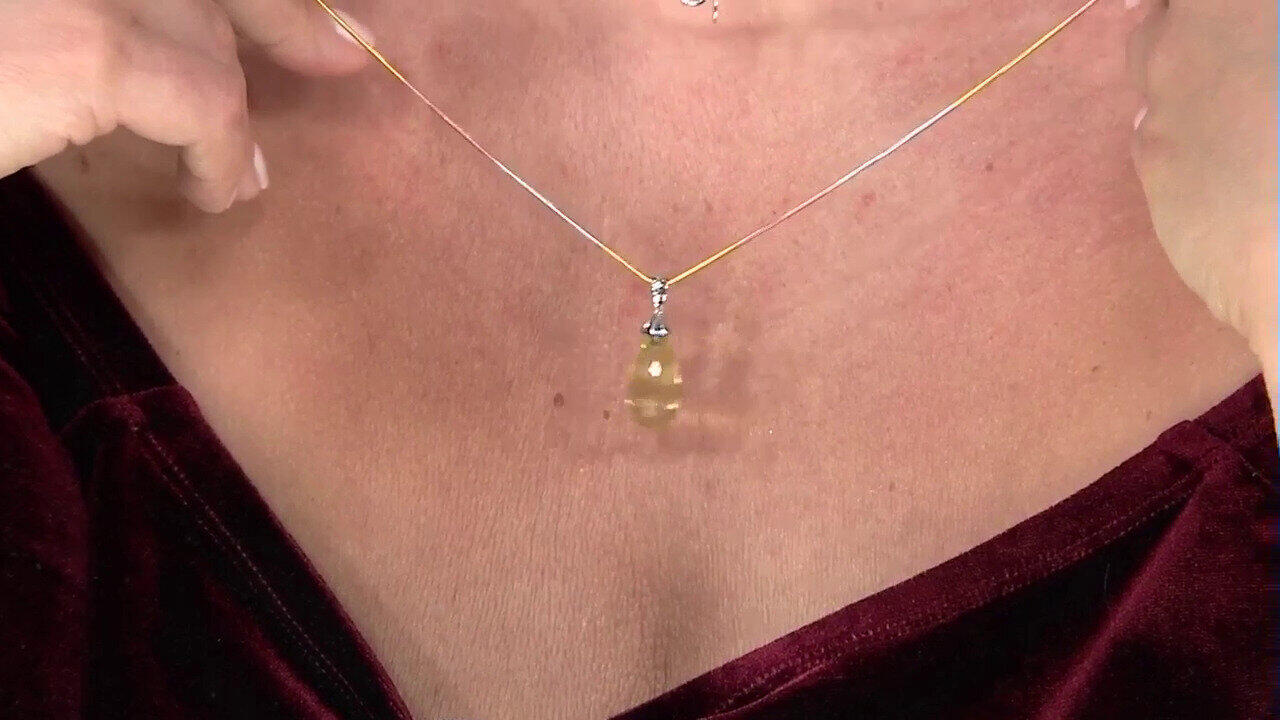Video Pendentif en argent et Quartz citron (MONOSONO COLLECTION)