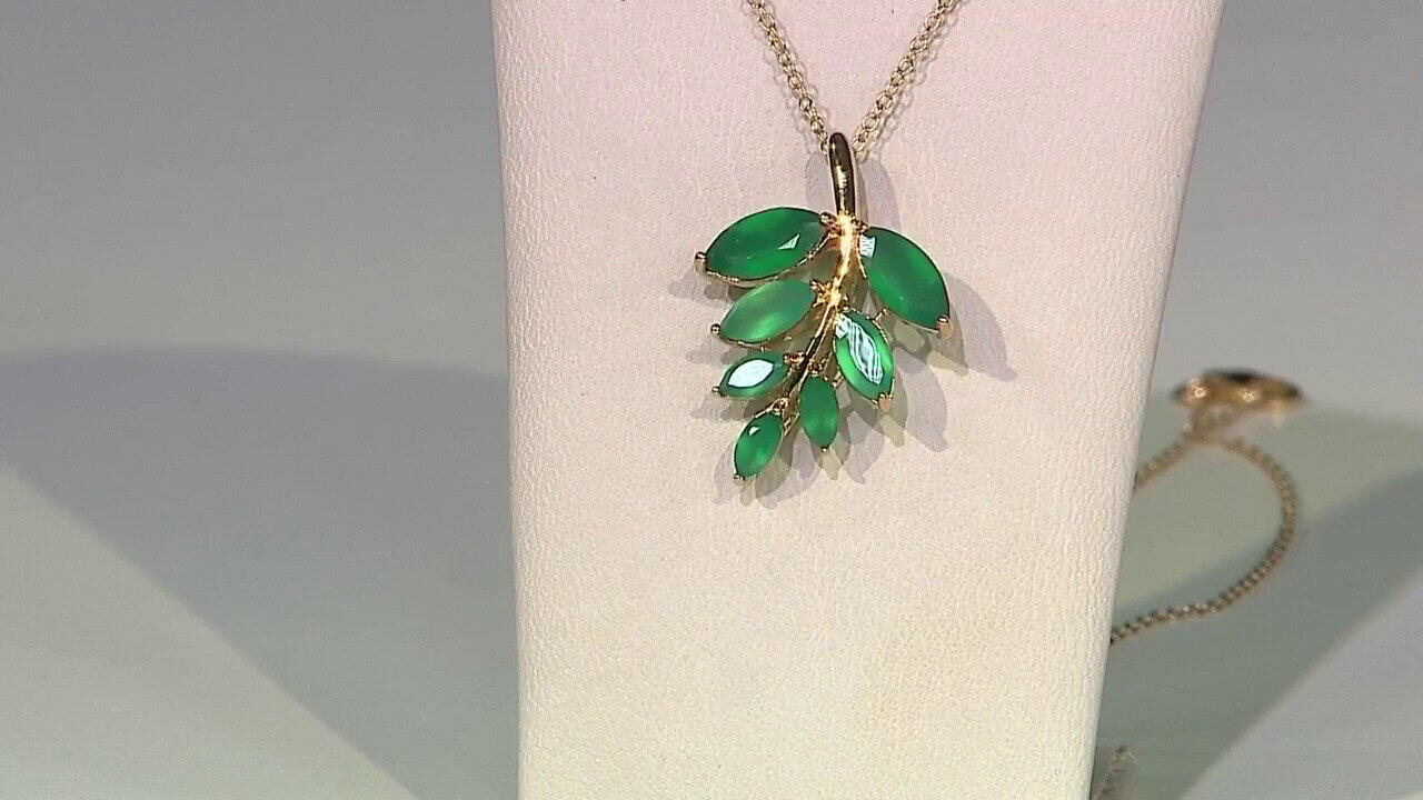 Video Collar en plata con Ágata verde