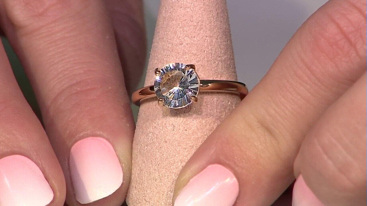Video Anello in argento con Topazio Bianco
