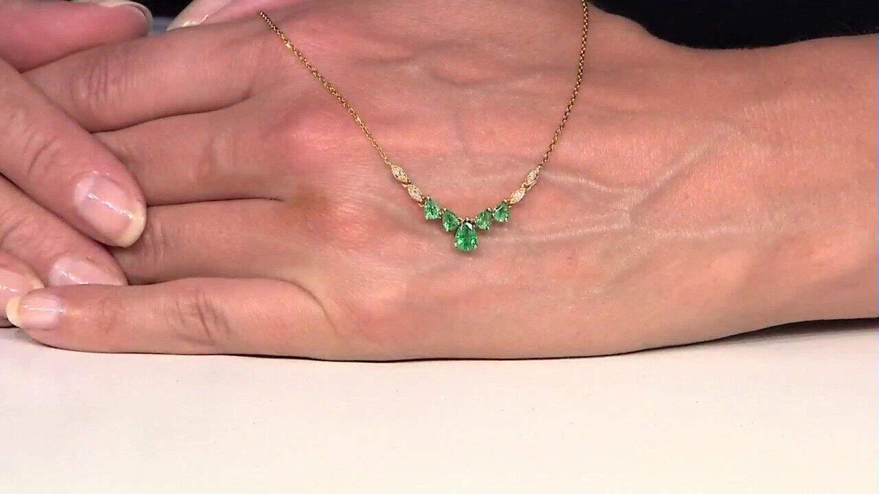 Video Collier en or et Emeraude de Zambie AAA (CIRARI)