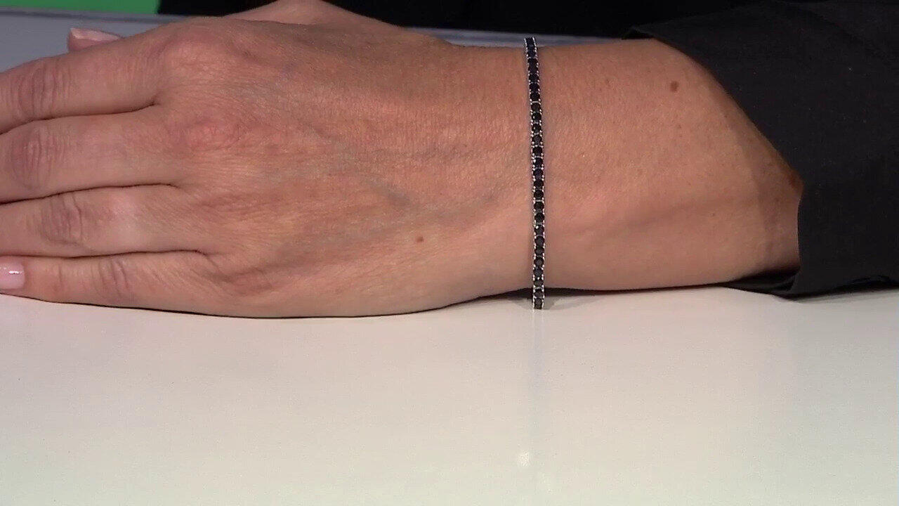 Video Black Sapphire Silver Bracelet