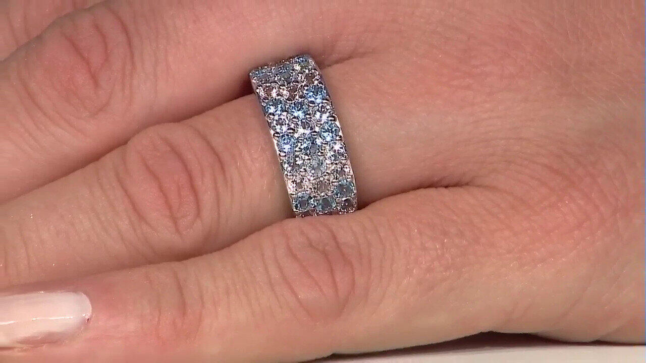 Video Anillo en plata con Topacio azul suizo