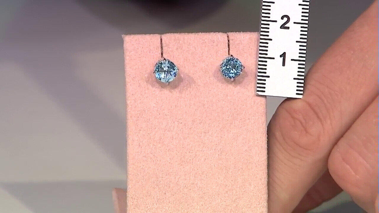 Video Pendientes en plata con Topacio azul suizo