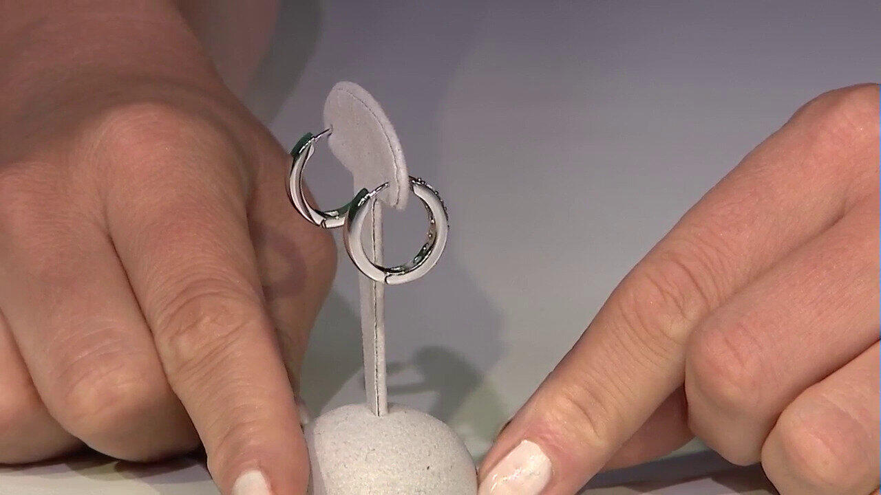 Video Boucles d'oreilles en argent et Améthyste verte