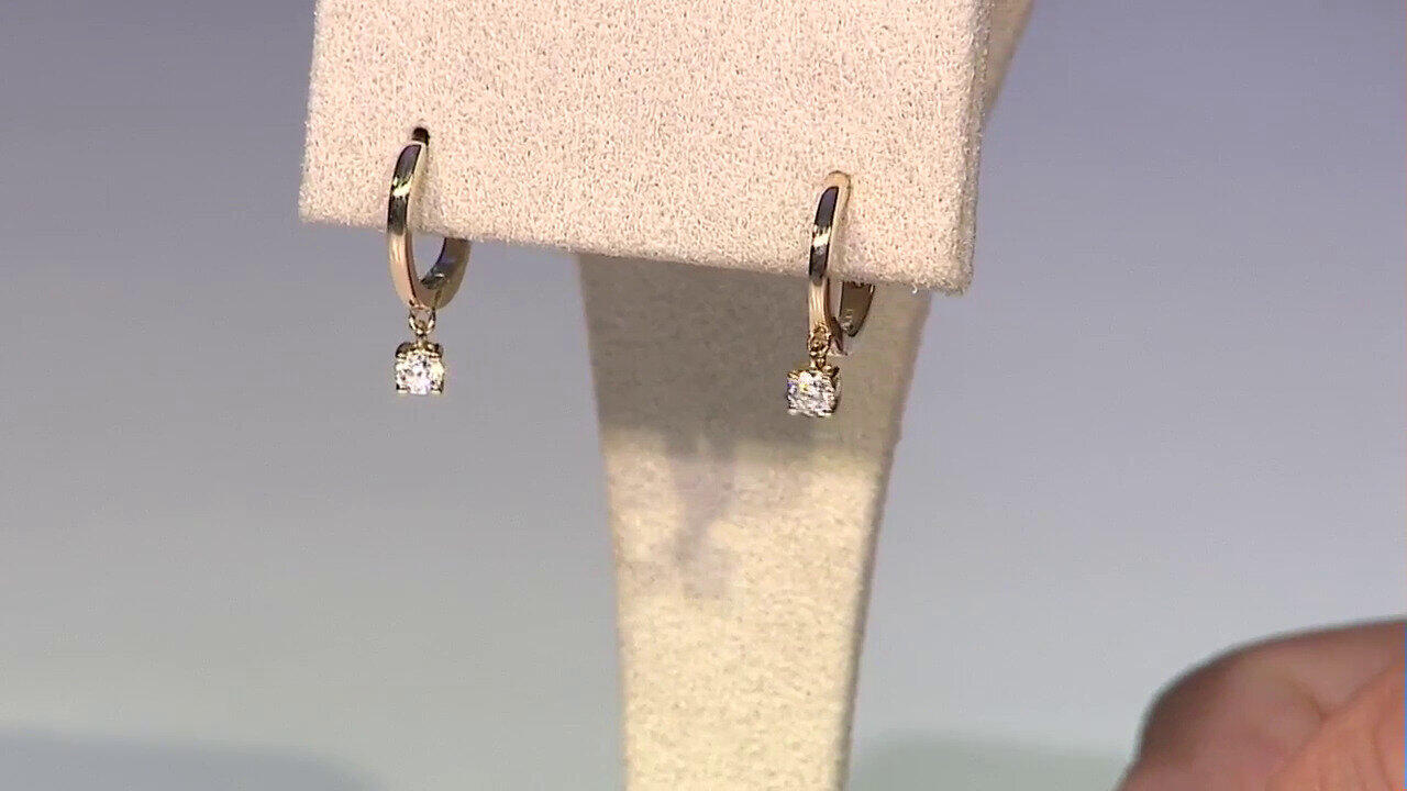 Video 14K I1 (H) Diamond Gold Earrings (CIRARI)