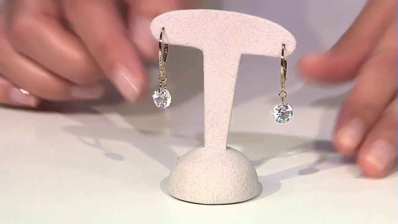 Video Pendientes en plata con Topacio blanco