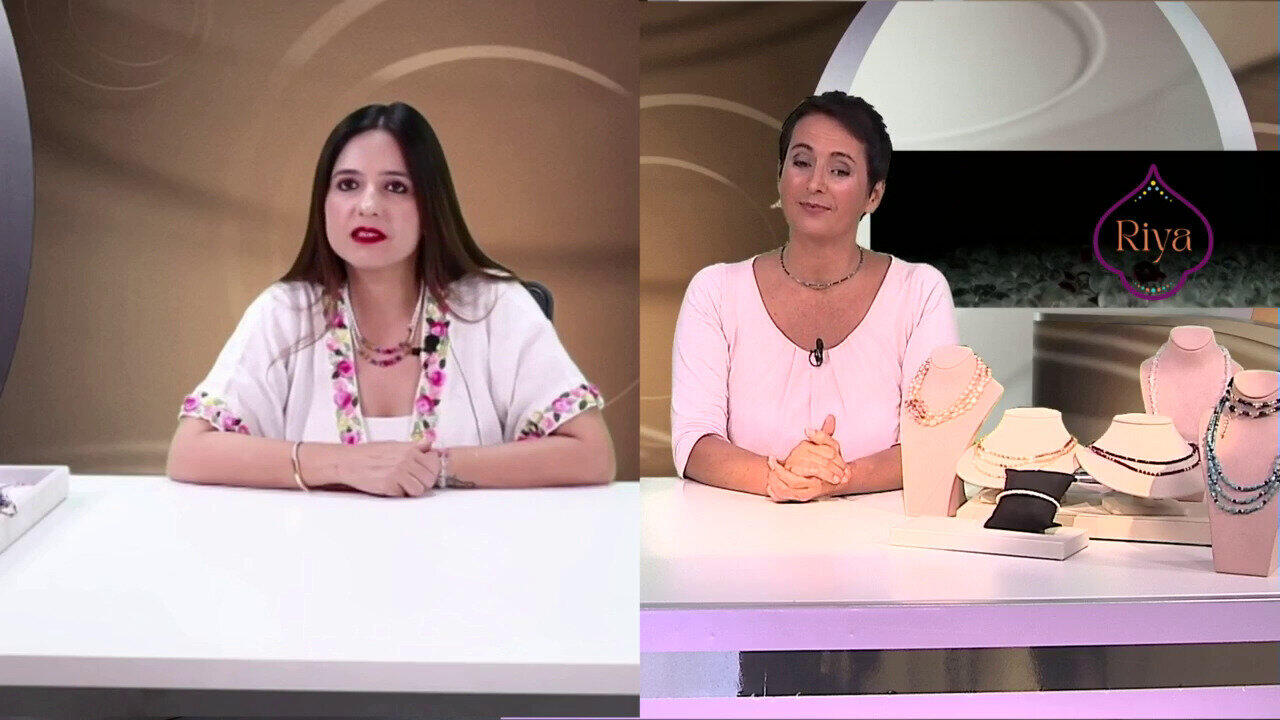 Video Collier ras du cou en acier et Aigue-marine du Brésil (Riya)