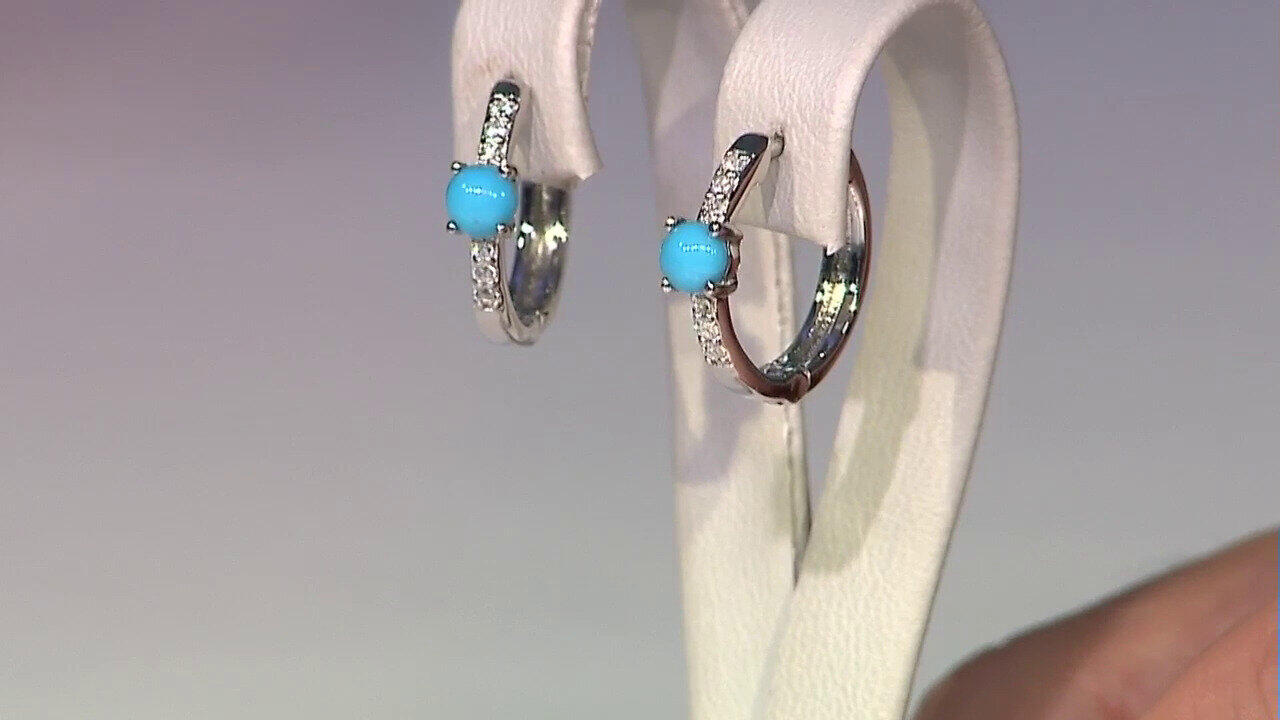 Video Boucles d'oreilles en argent et Turquoise Sleeping Beauty (Faszination Türkis)