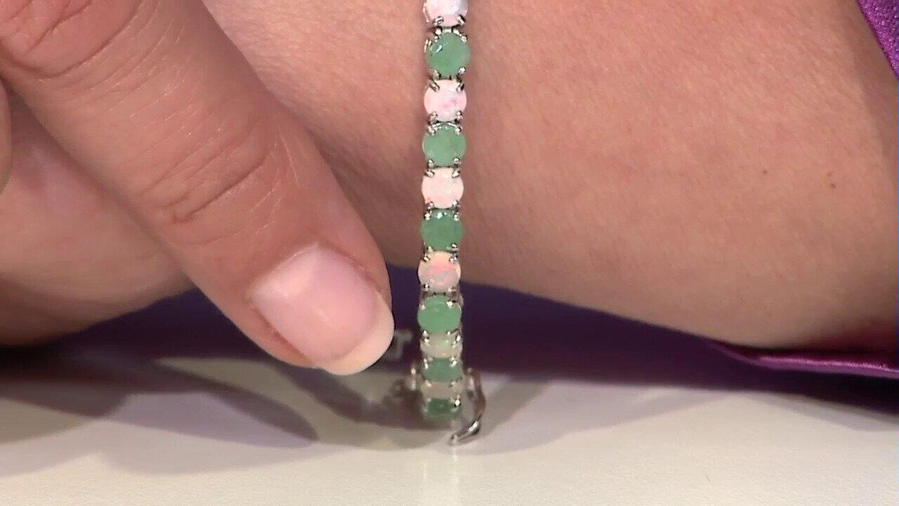 Video Bracelet en argent et Emeraude du Brésil