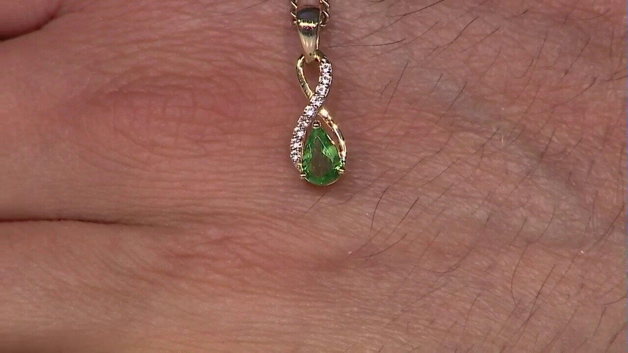 Video Pendentif en or et Tsavorite du Kenya AAA