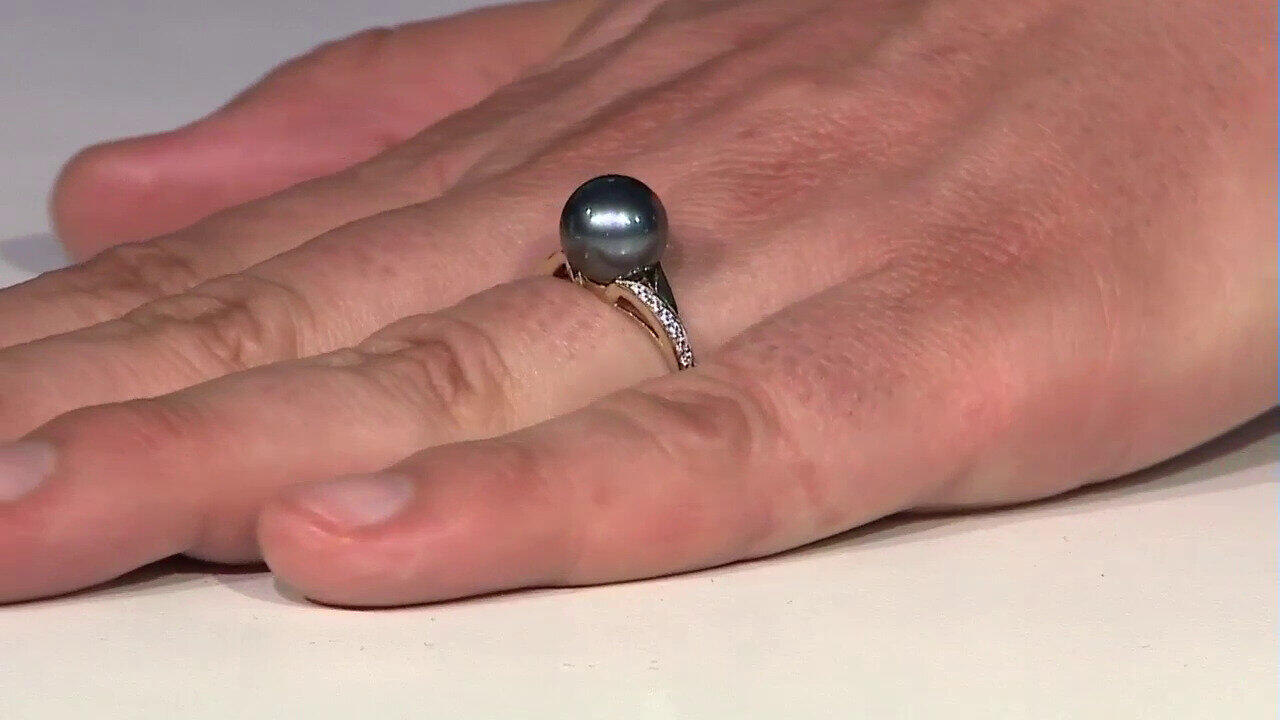 Video Bague en argent et Perle de culture de Tahiti (TPC)