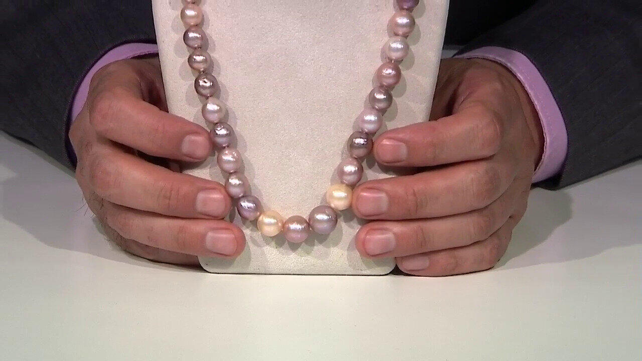 Video Purpurfarbene Ming-Perlen-Silberohrringe (TPC)