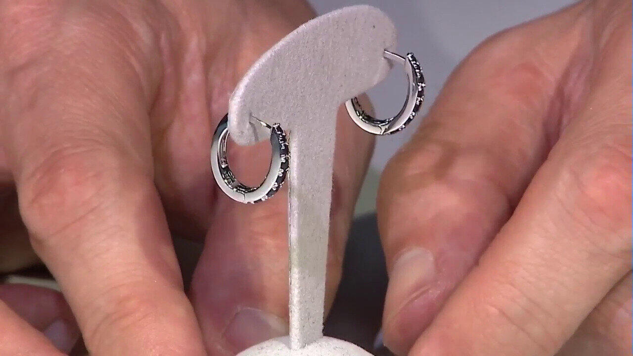 Video Boucles d'oreilles en argent et Saphir noir
