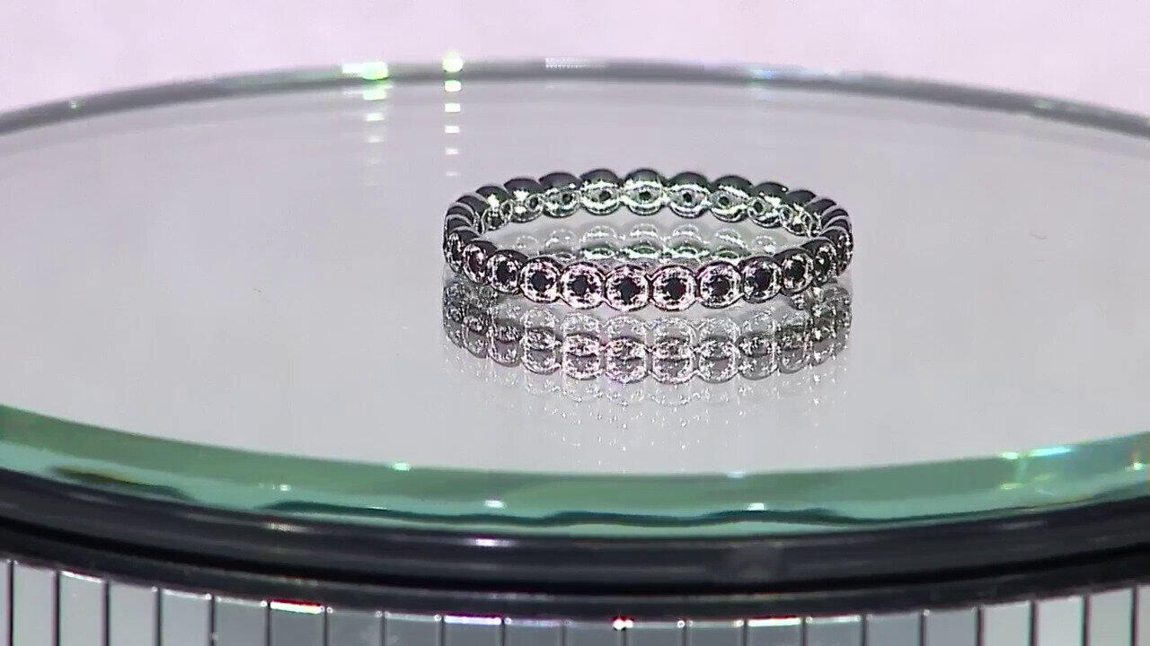 Video Anillo en plata con Zafiro negro