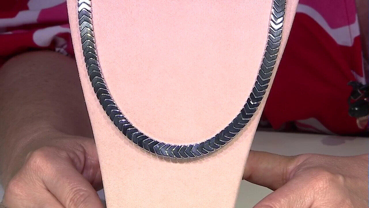 Video Zilveren halsketting met Zilver Hematieten