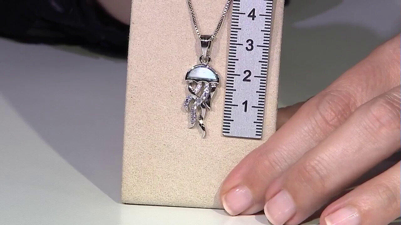 Video Zilveren hanger met een larimar