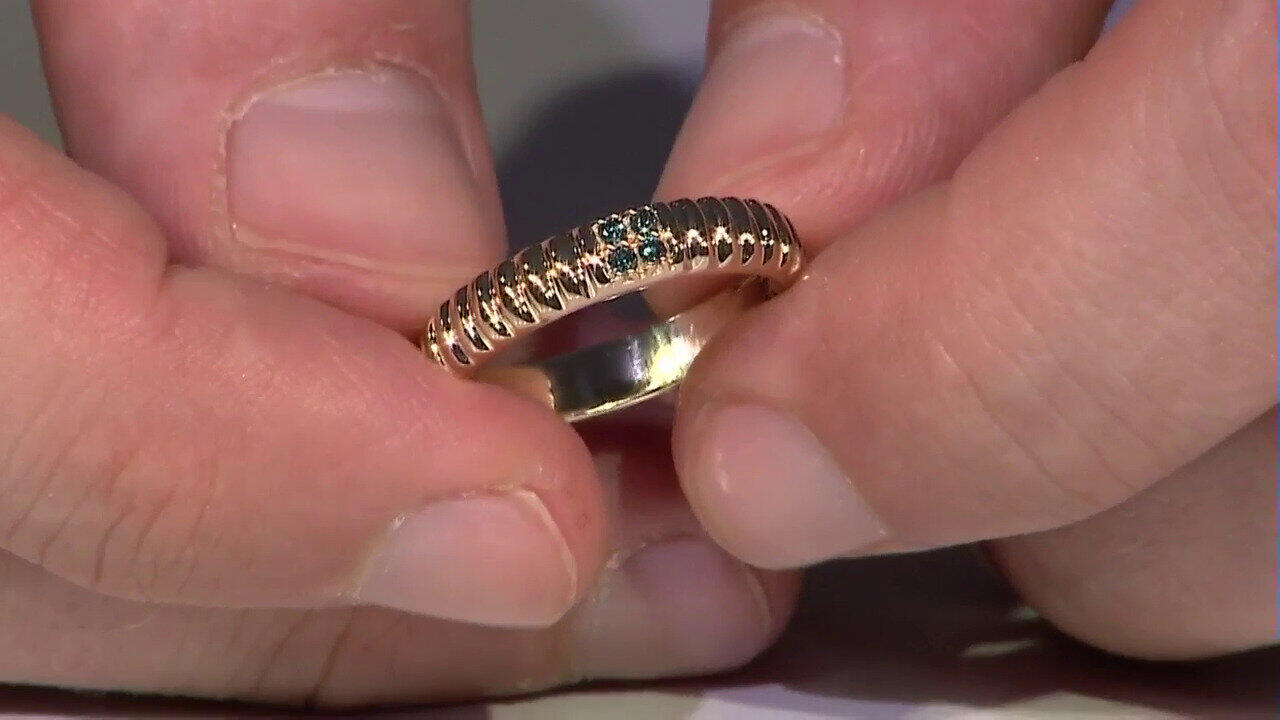 Video Bague en or et Diamant bleu I3 (de Melo)
