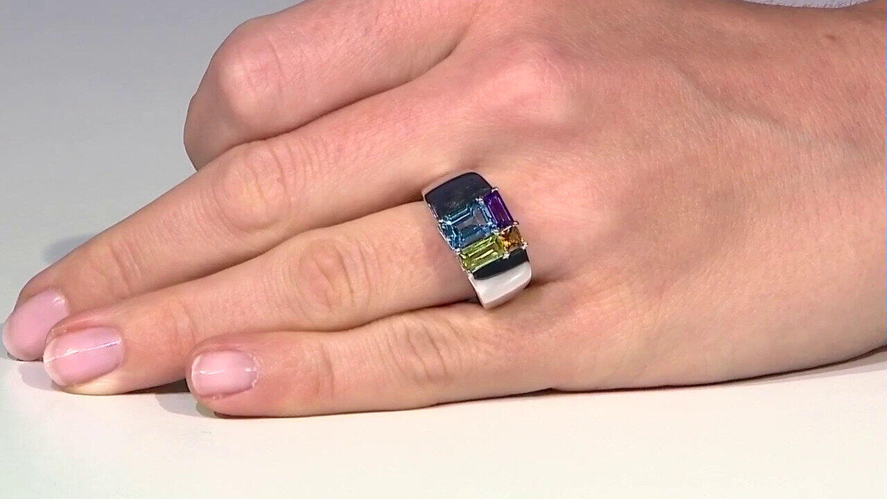 Video Anillo en plata con Topacio azul suizo (de Melo)