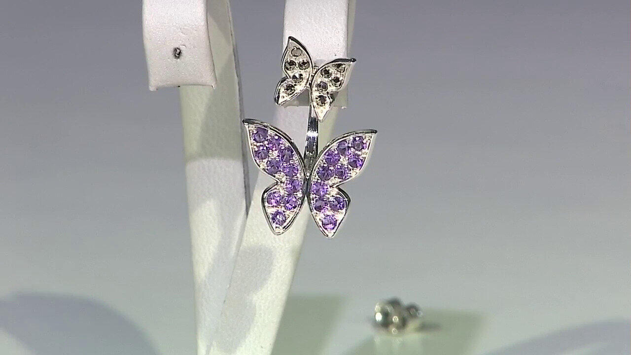 Video Amethyst Silver Earrings (Annette classic)
