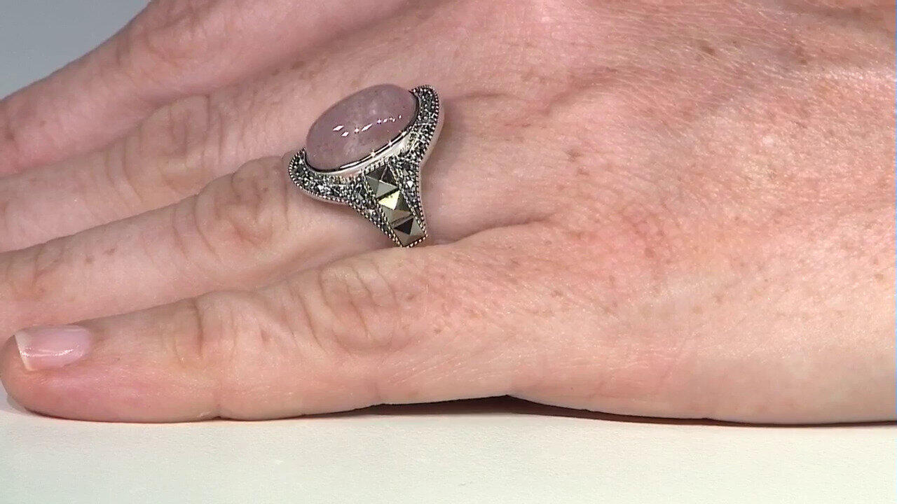 Video Anillo en plata con Piedra de luna melocotón (Annette classic)