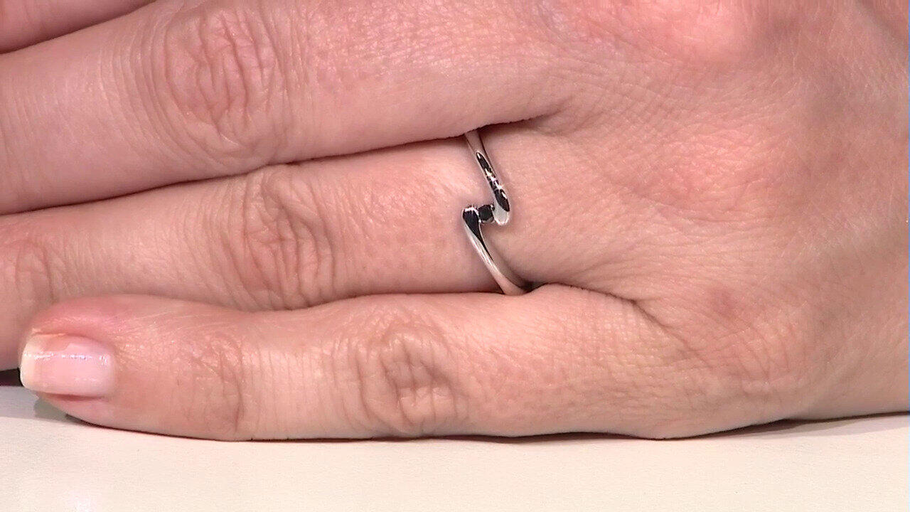 Video Black Diamond Silver Ring