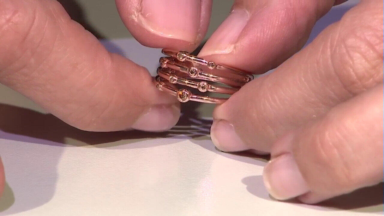 Video Zilveren ring met een SI1 Argyle Rose De France Diamant (Annette)
