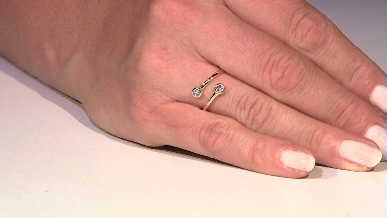 Video Bague en or et Diamant VVS1 (G) (Annette)