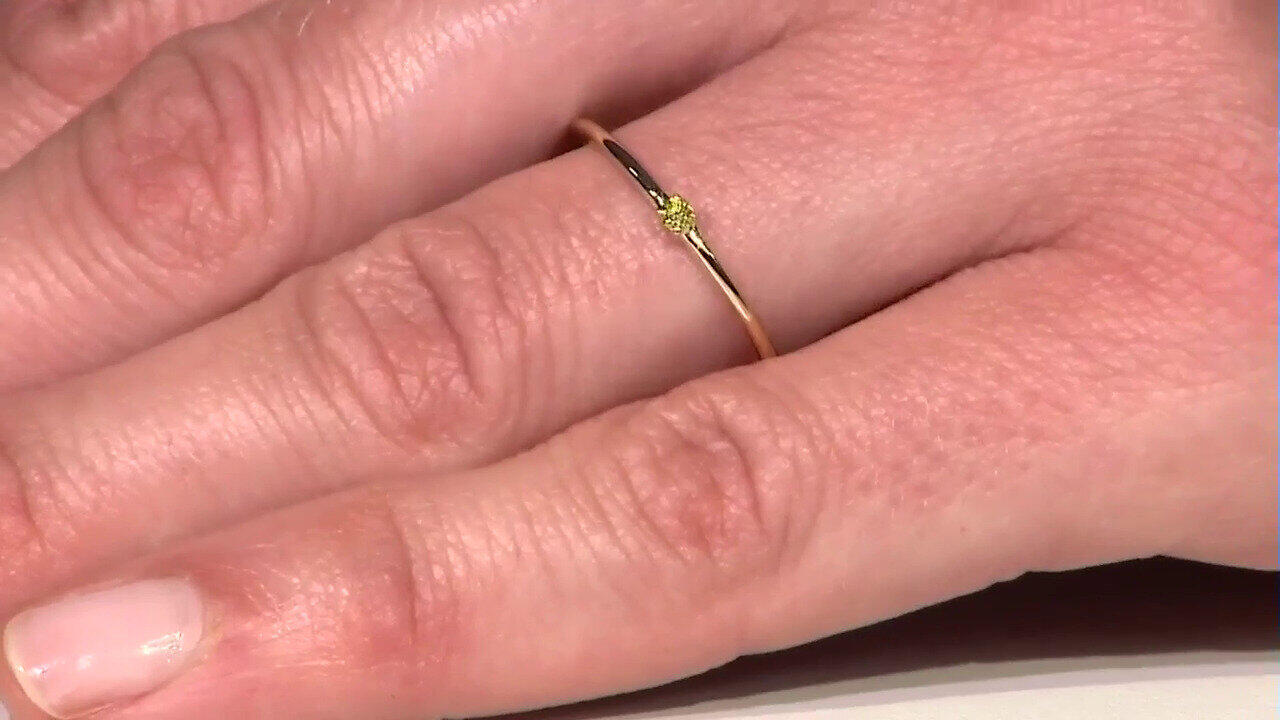 Video Anillo en oro con Diamante amarillo SI1