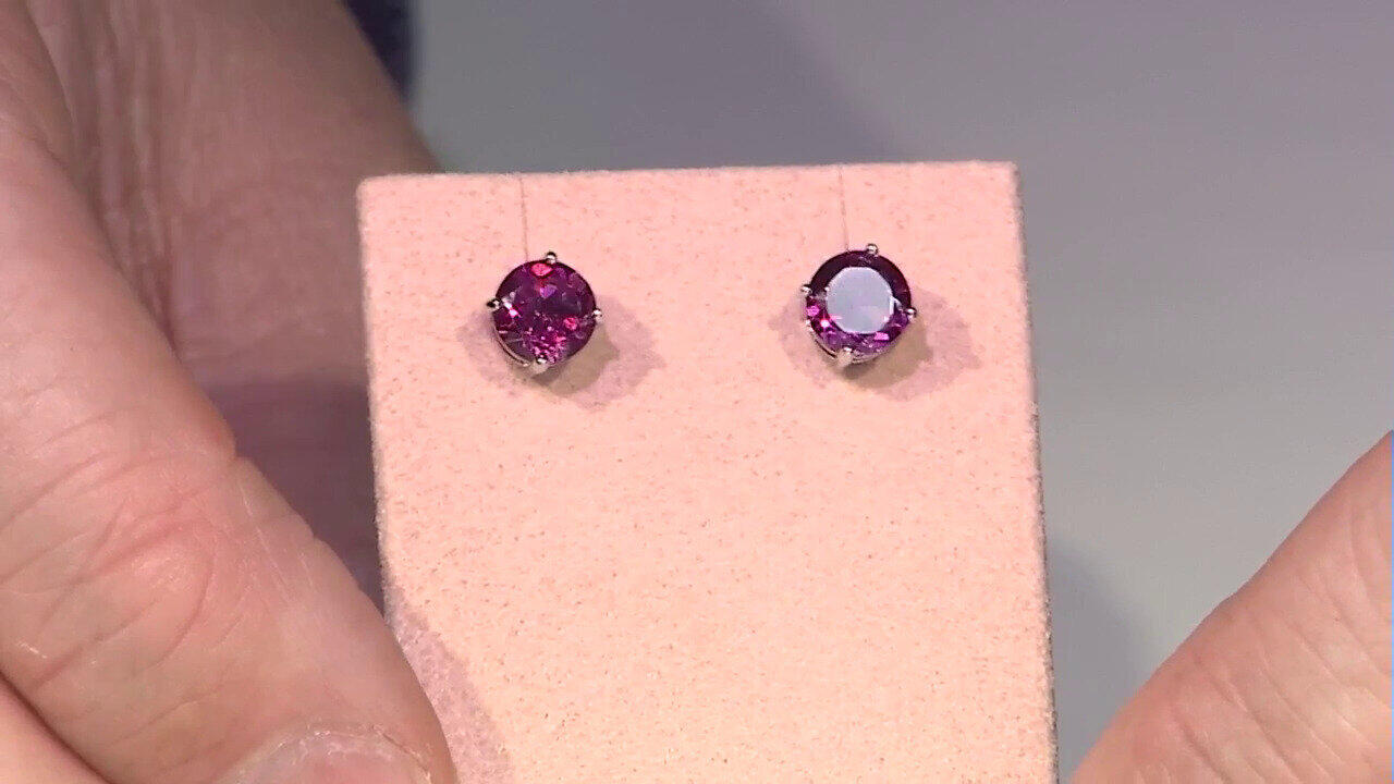 Video Rhodolite Silver Earrings