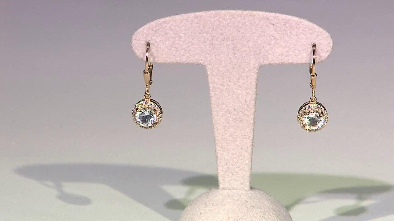 Video White Topaz Silver Earrings