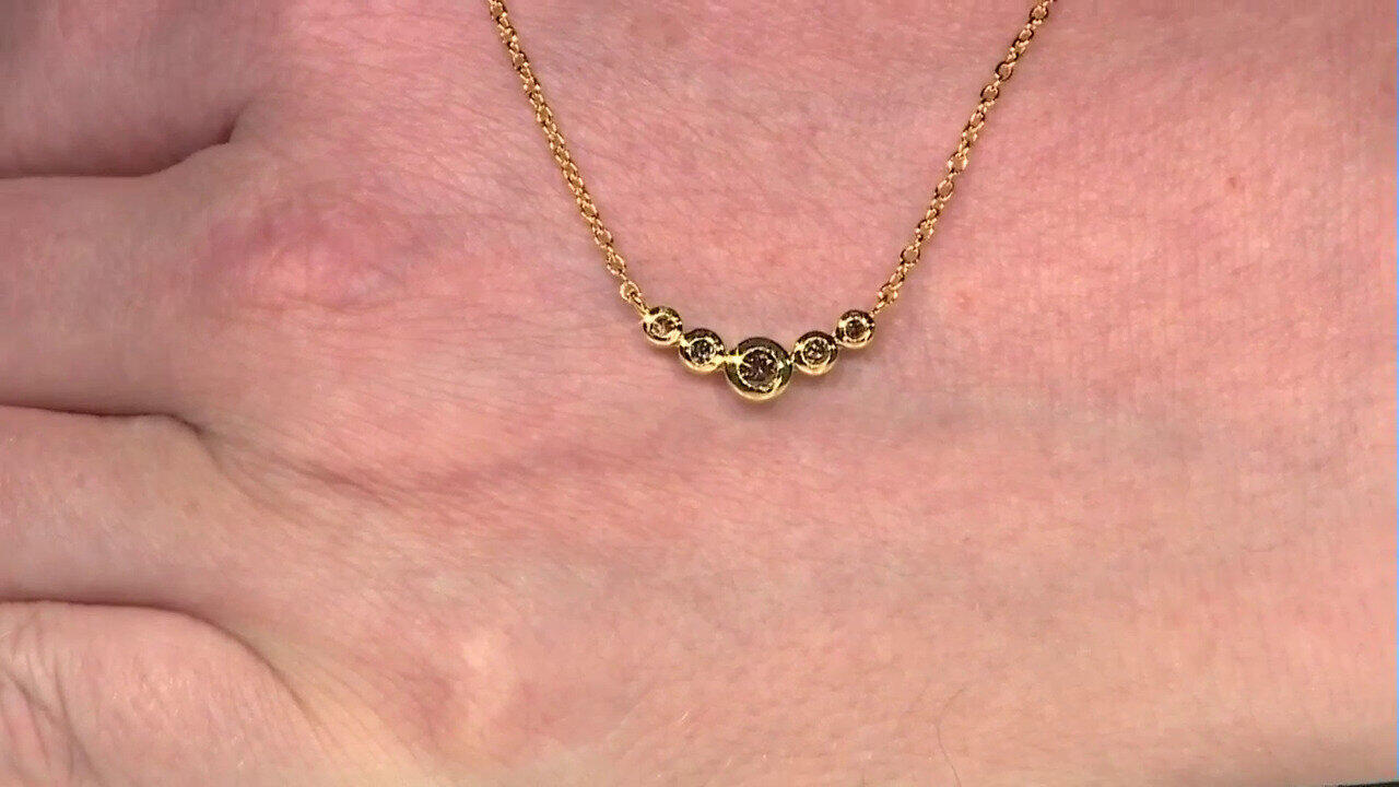 Video Collier en argent et Diamant champagne I2