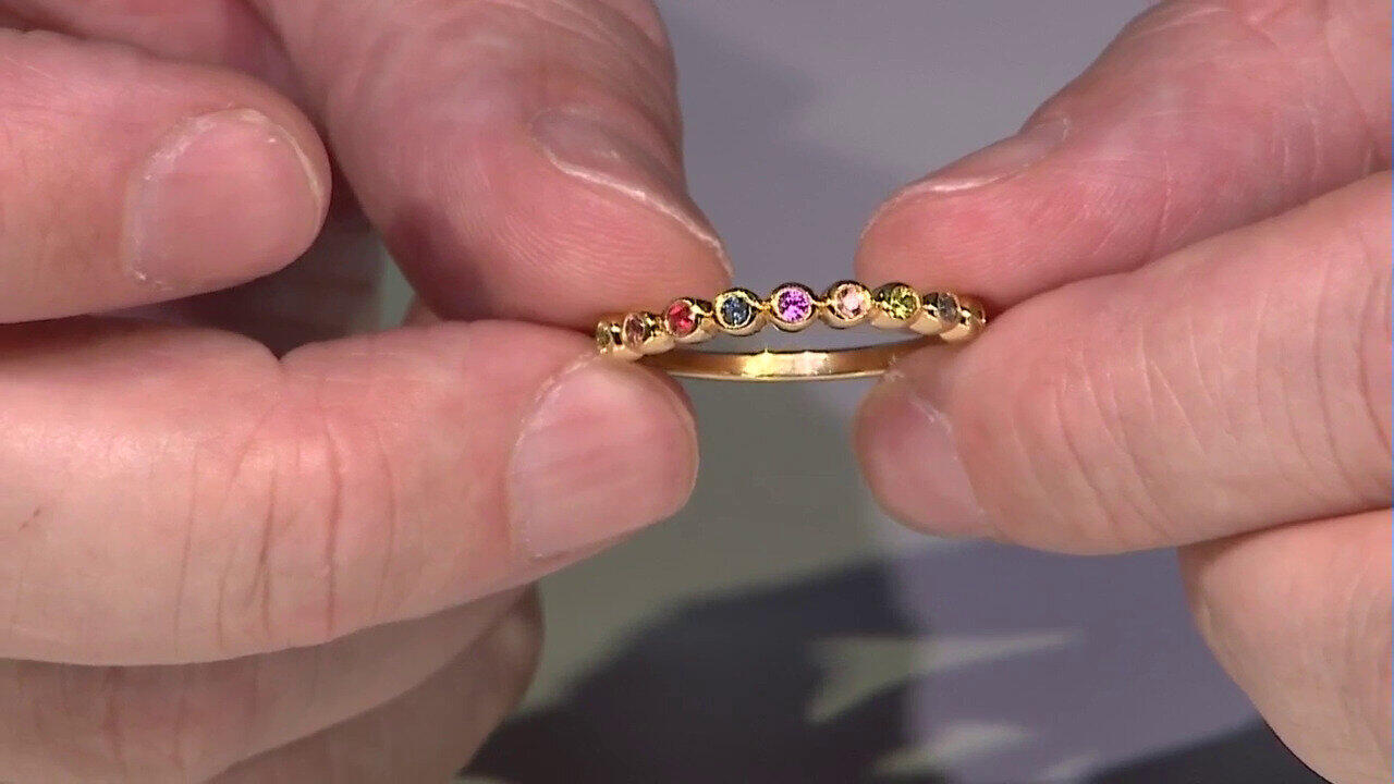 Video Zilveren ring met saffieren