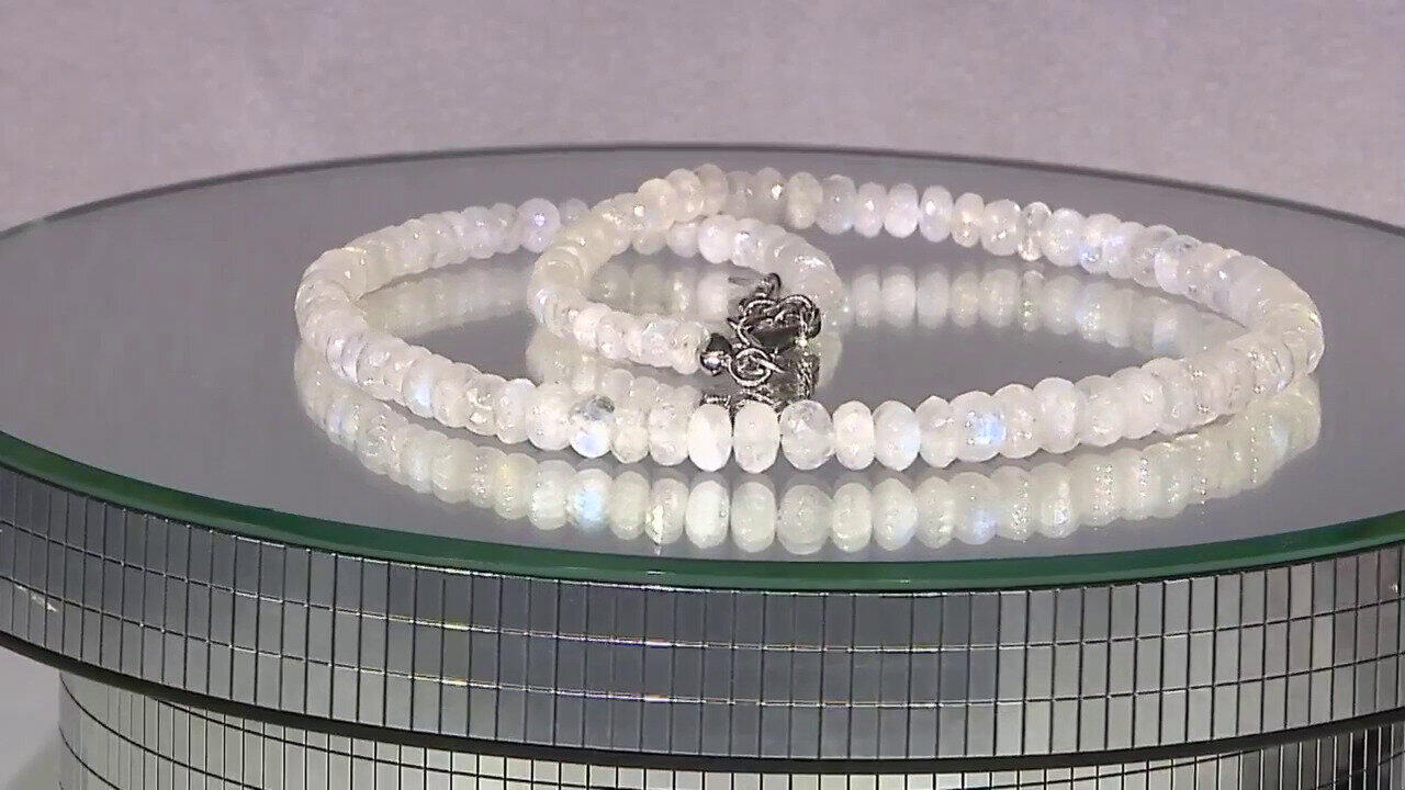 Video Collana in argento con Pietra di Luna Arcobaleno