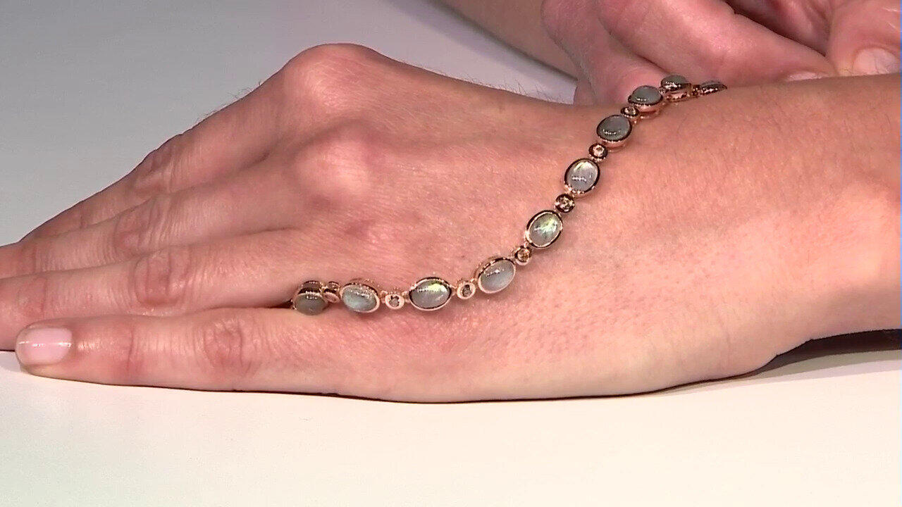 Video Green Maniry Labradorite Silver Bracelet (KM by Juwelo)