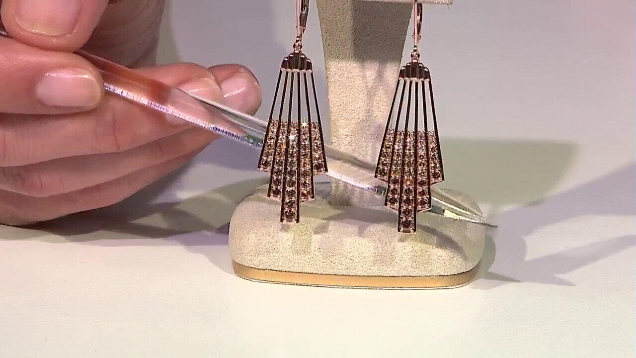 Video Pendientes en oro con Diamante chocolate I2 (KM by Juwelo)