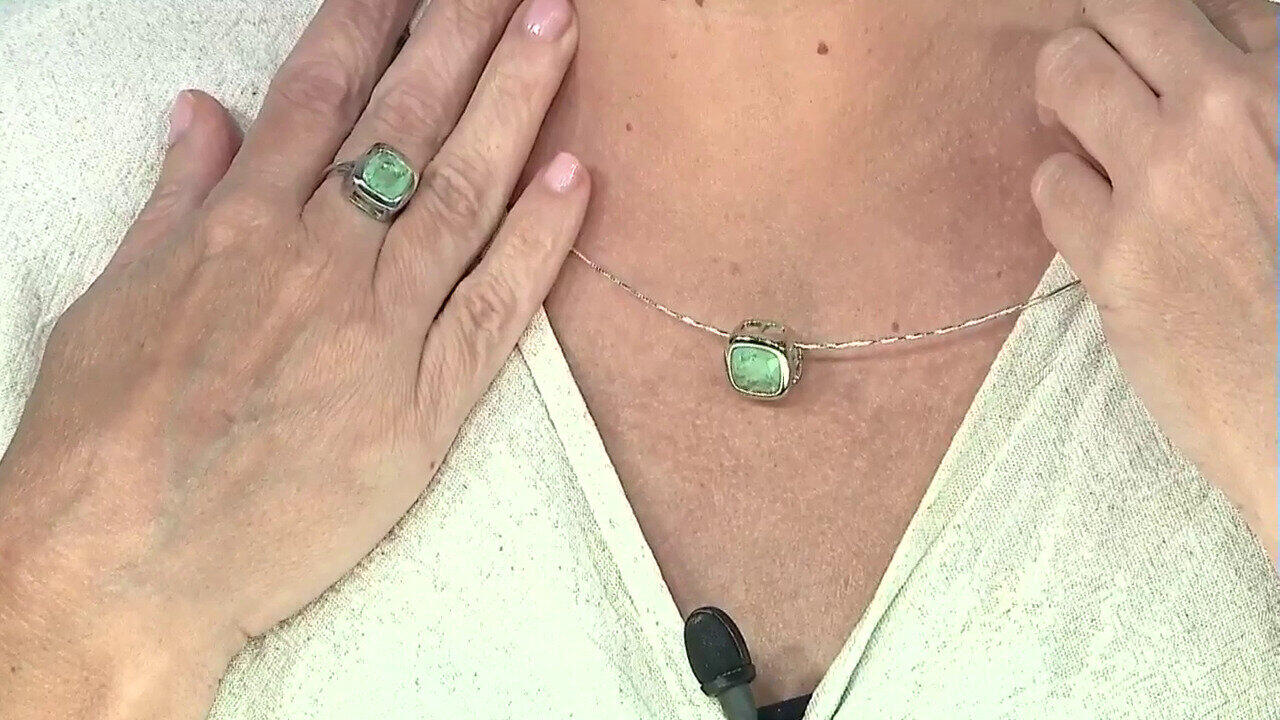 Video Grüner Pastell-Quarz-Silberring (MONOSONO COLLECTION)