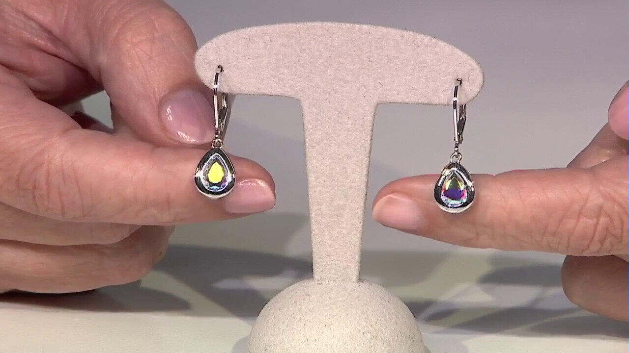 Video Zilveren oorbellen met maanlicht kwartskristallen (MONOSONO COLLECTION)