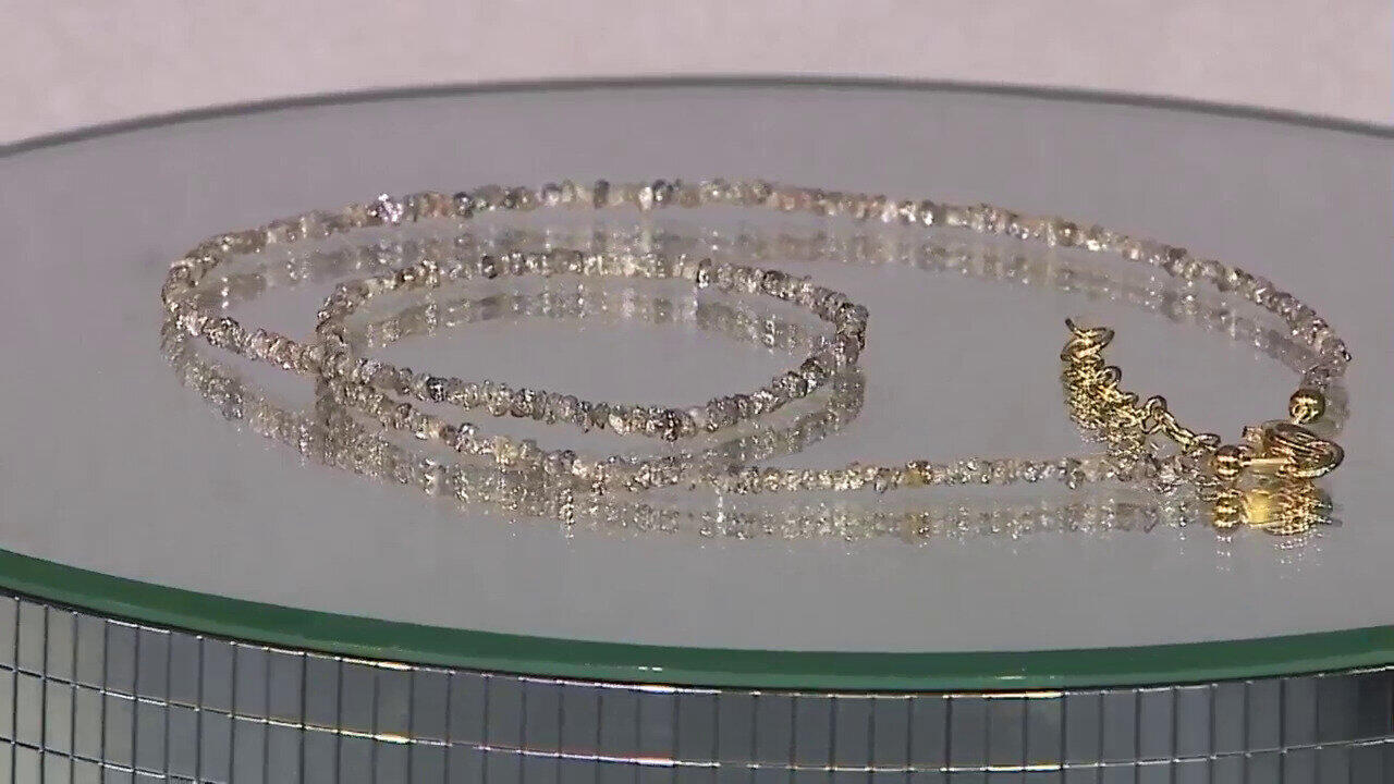 Video Champagner-Diamant-Silberhalskette