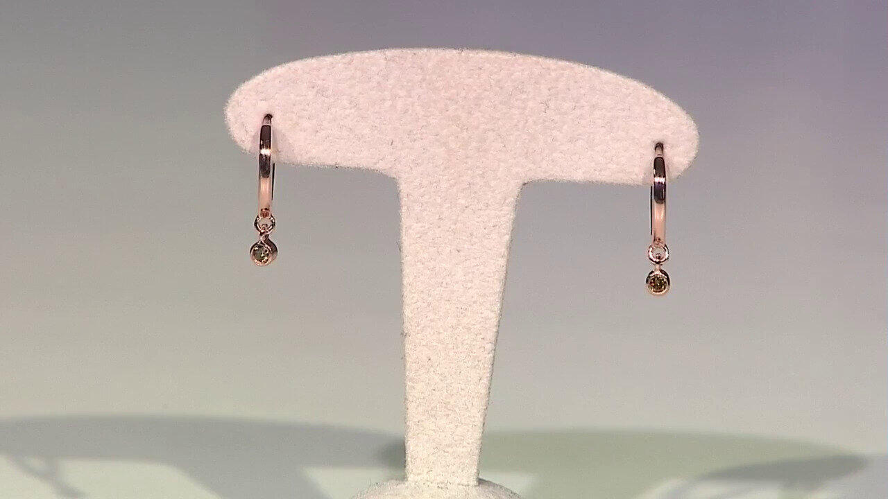 Video I2 Champagne Diamond Silver Earrings