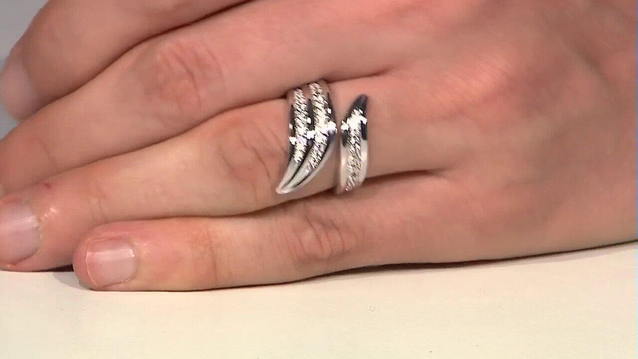 Video Zilveren ring met zirkonen (de Melo)