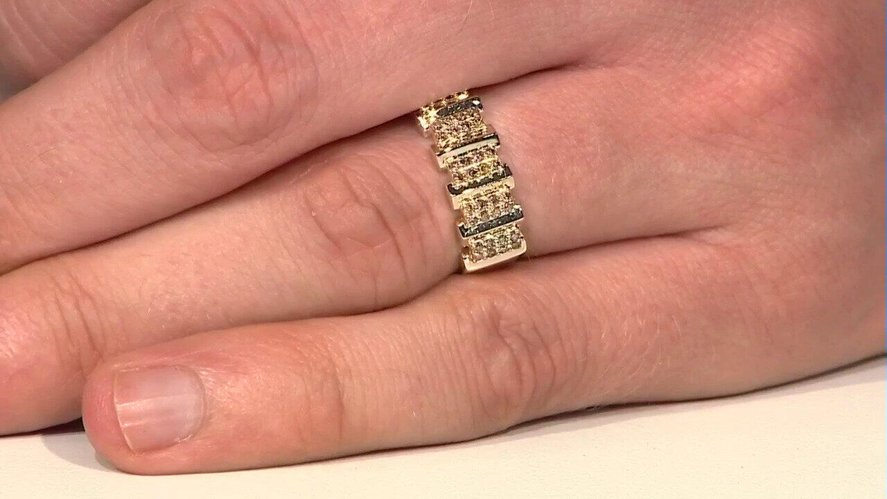 Video Anello in oro con Diamante Champagne I2 (de Melo)