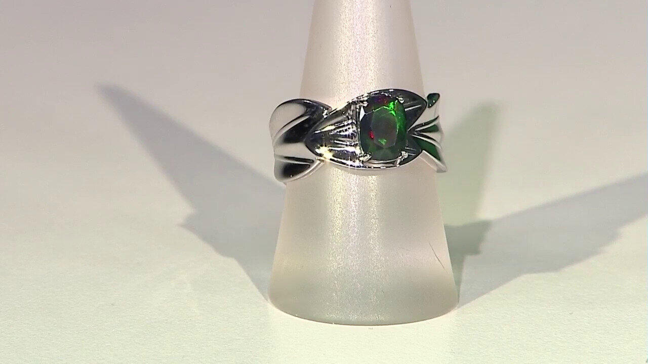 Video Zilveren ring met een Mezezo opaal (de Melo)